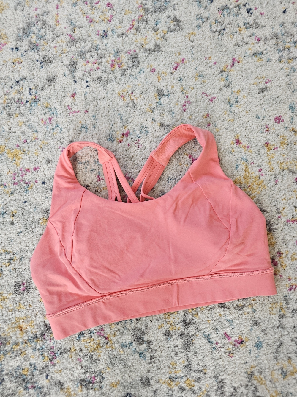 lululemon athletica Coral Strappy Back Light Support Sports Bra D/DD Cup
